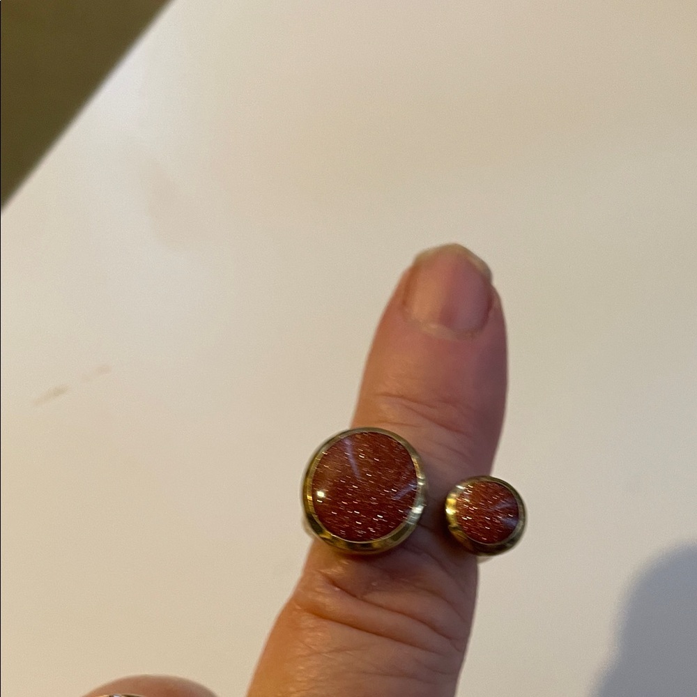 Red Glitter Adjustable Ring Set